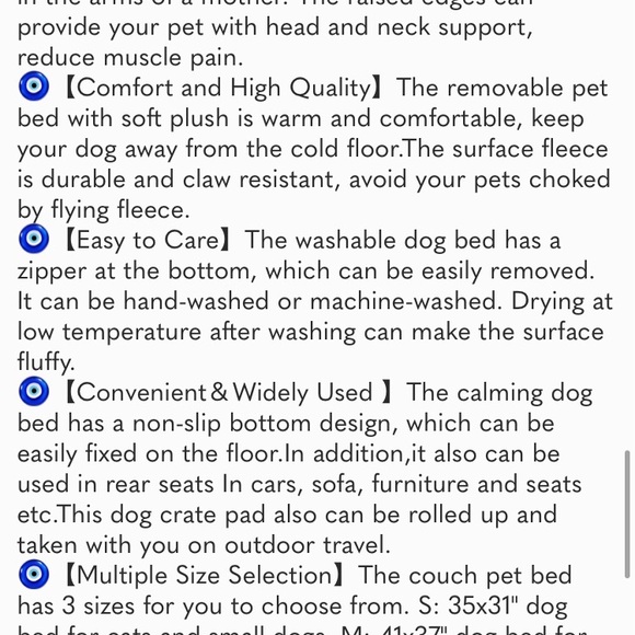 Calming Dog Bed Fluffy Plush DogMat for Furniture Protector with Removable Cover - Picture 8 of 8